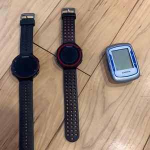 Garmin forerunner 235 and 220 watches. Garmin edge 500 bike computer
